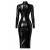 Noir Handmade Powerwetlook Midikleid F401 - Schwarz