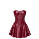 Noir Handmade Powerwetlook Korsett Minikleid F397 - Burgunderrot