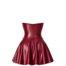 Noir Handmade Powerwetlook Korsett Minikleid F397 - Burgunderrot