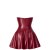 Noir Handmade Powerwetlook Korsett Minikleid F397 - Burgunderrot