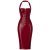 Noir Handmade Powerwetlook Korsett Midikleid F396 - Burgunderrot