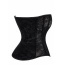 Noir Handmade Spitzen Korsett Top F406 - Schwarz
