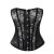 Noir Handmade Spitzen Korsett Top F406 - Schwarz