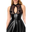 Noir Handmade Spitzen Minikleid F404 - Schwarz