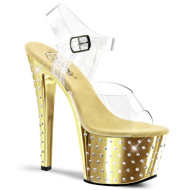 Platform high-heeled sandal STARDUST-708 - Gold