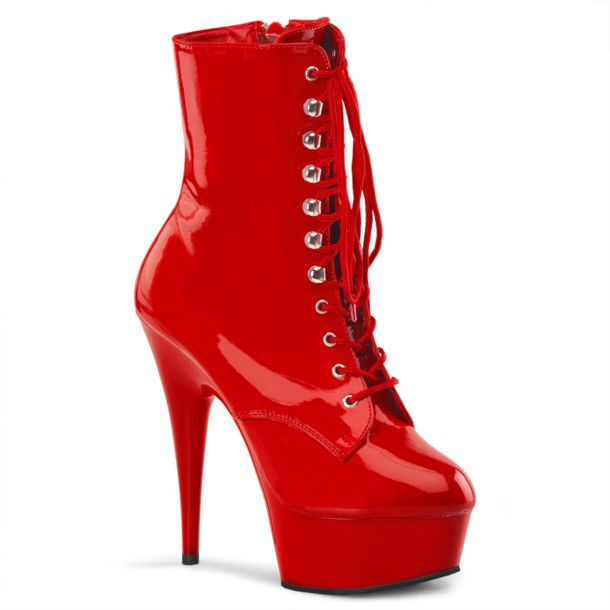 Platform ankle boots DELIGHT-1020 - Patent Red