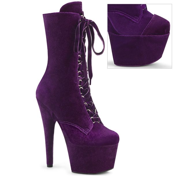 Platform Lace-Up Ankle Boots ADORE-1045VEL - Velvet Purple