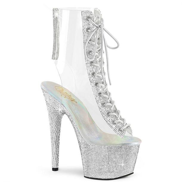 Ankle Boots BEJEWELED-1016C-2-7 - Clear/Silver