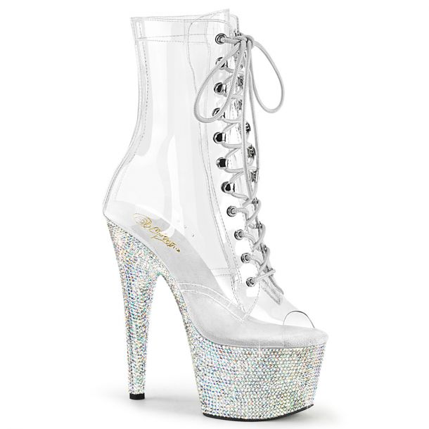 Peep Toe ankle boots BEJEWELED-1021C-7 - Clear