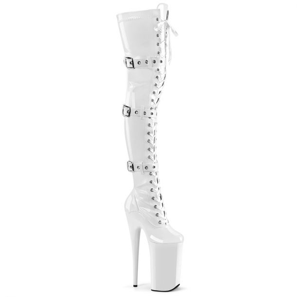 Extreme Plateau Heels BEYOND-3028 - Patent White