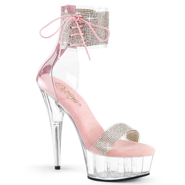 Platform High Heels DELIGHT-627RS - Baby Pink/Clear