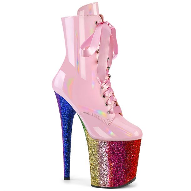 Platform Ankle Boots FLAMINGO-1020HG - Patent Baby Pink