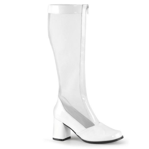 Mesh Boots GOGO-307 - Patent White