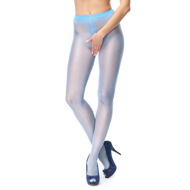 Crotchless Tights P101 - Light Blue