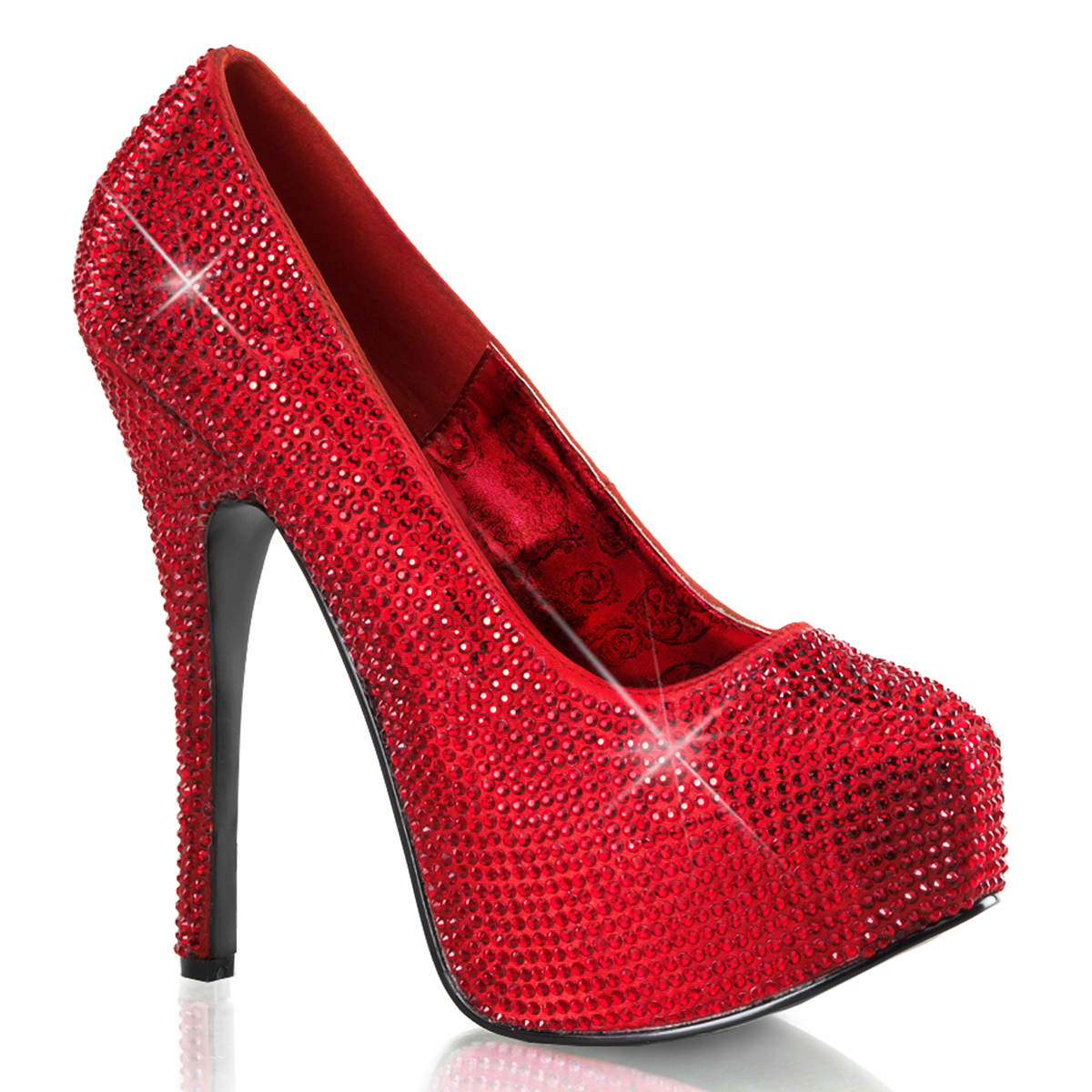 Red Rhinestone heels