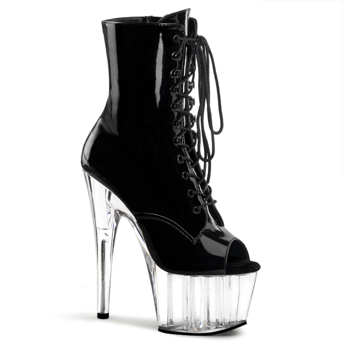 clear heels black bottom