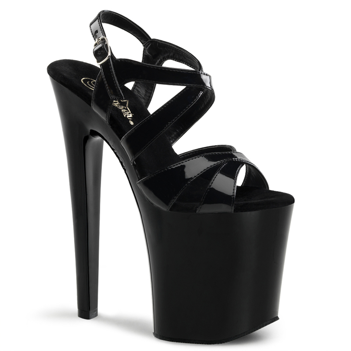 Paparazzi Black Patent Extreme Platform Rounded Closed Toe Block High Heels  | Public desire shoes, Closed toe, High heels uk