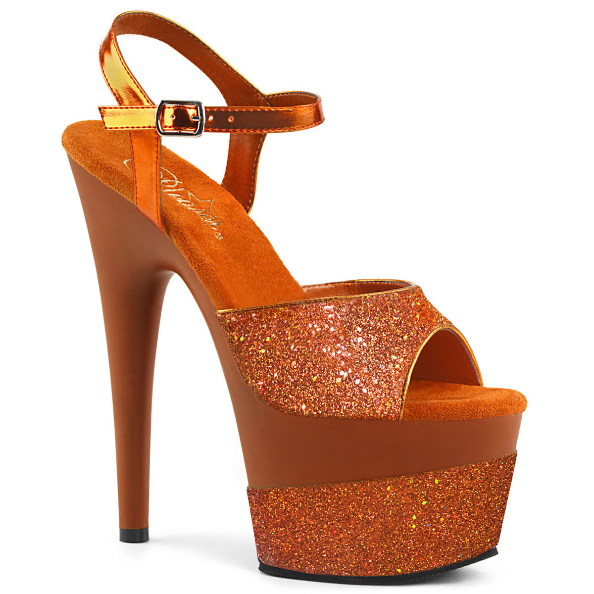 orange platform heels