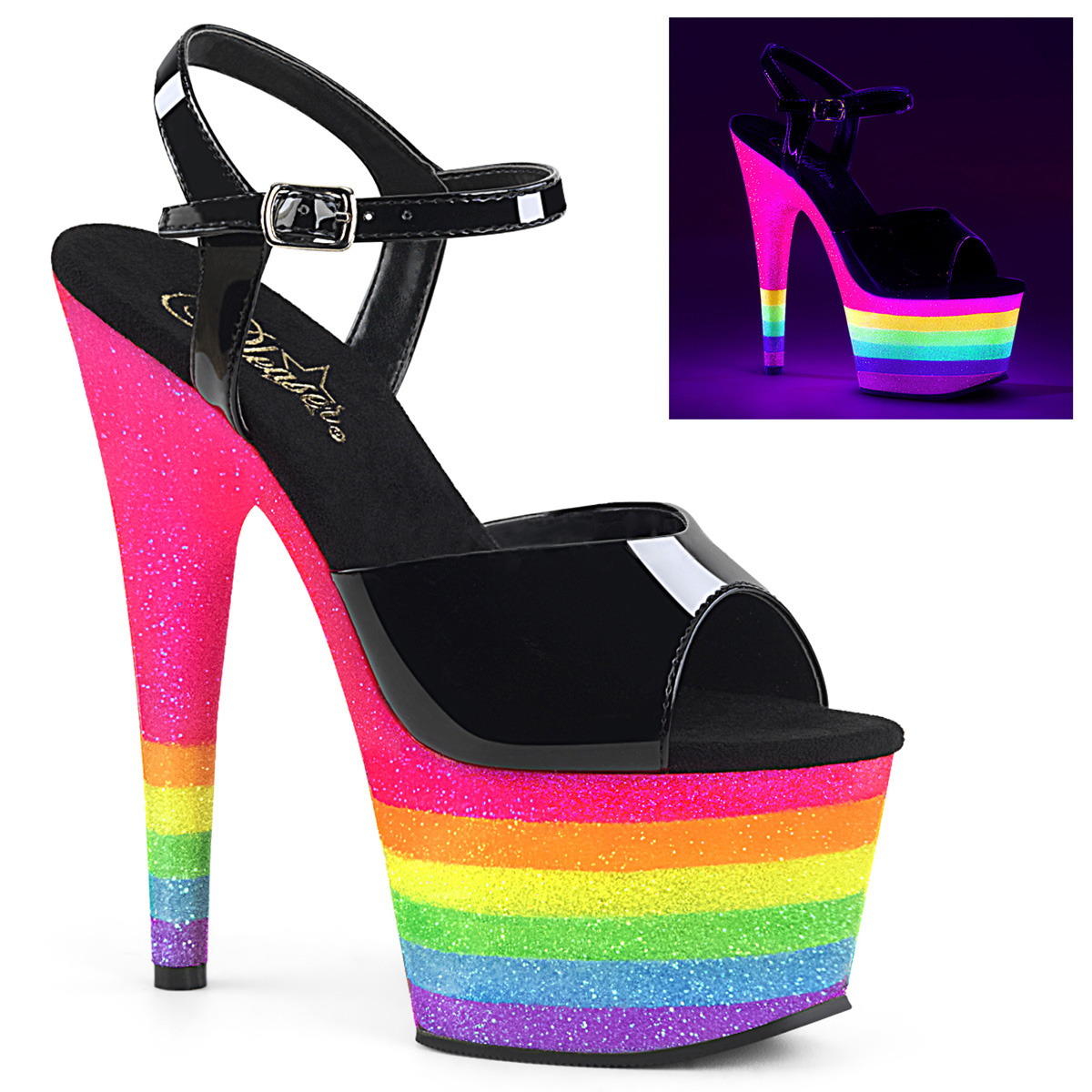 rainbow platform heels