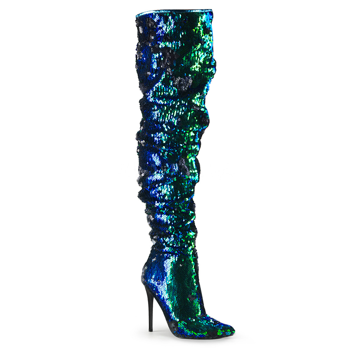green iridescent heels