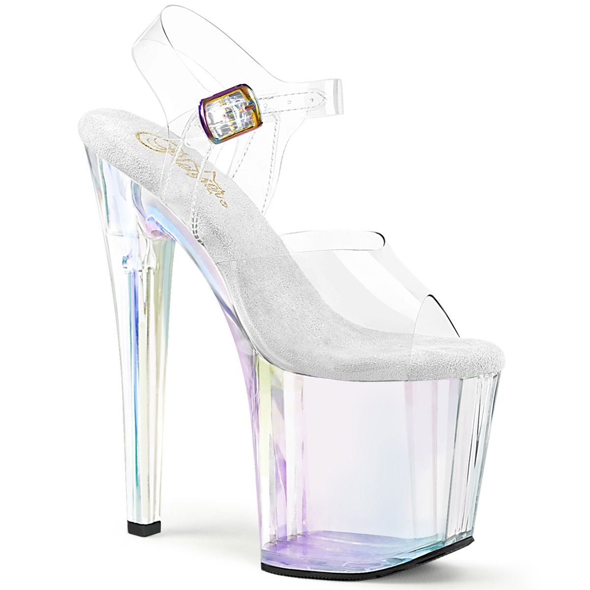 Women's Holographic Ankle Strap Heels Stiletto Prom Heel Sandals Prom Shoes  - Milanoo.com