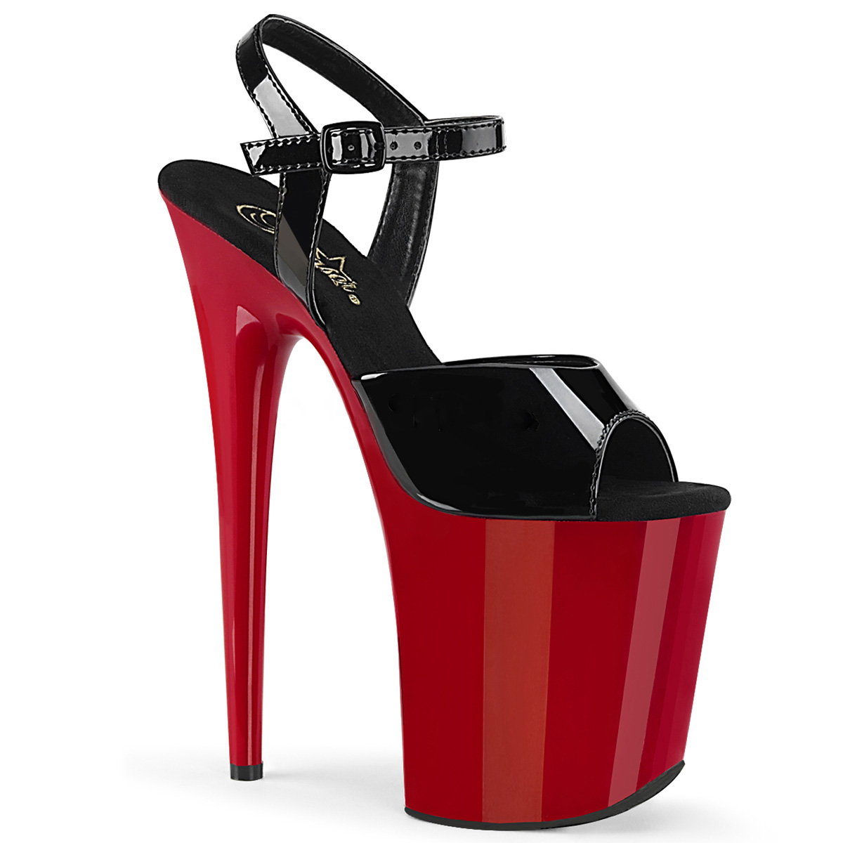 Pleaser FLAMINGO-809 - Patent Black/Red | Crazy-Heels