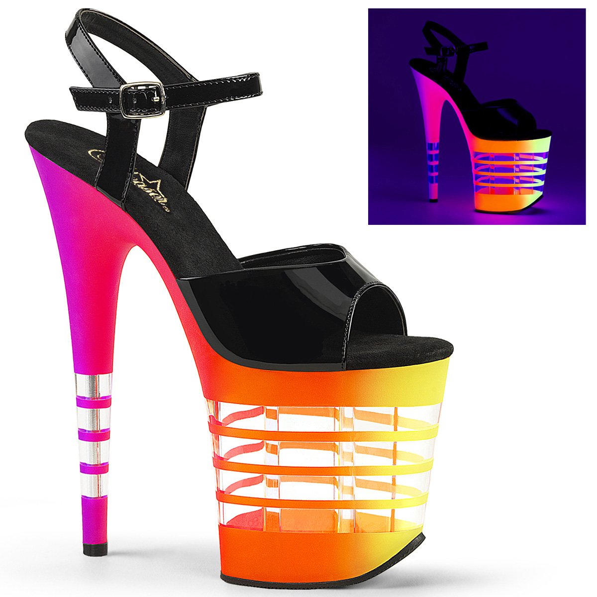 multicolor neon heels
