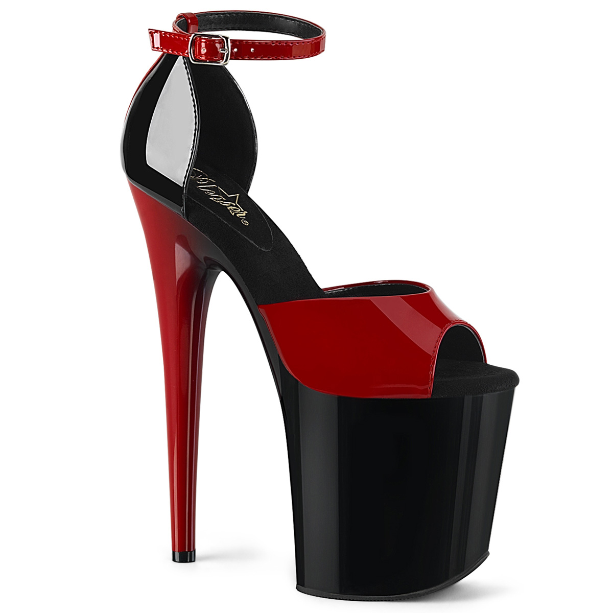 red and black sandal heels