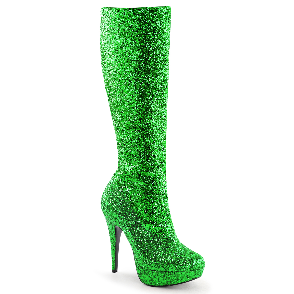 green glitter high heels