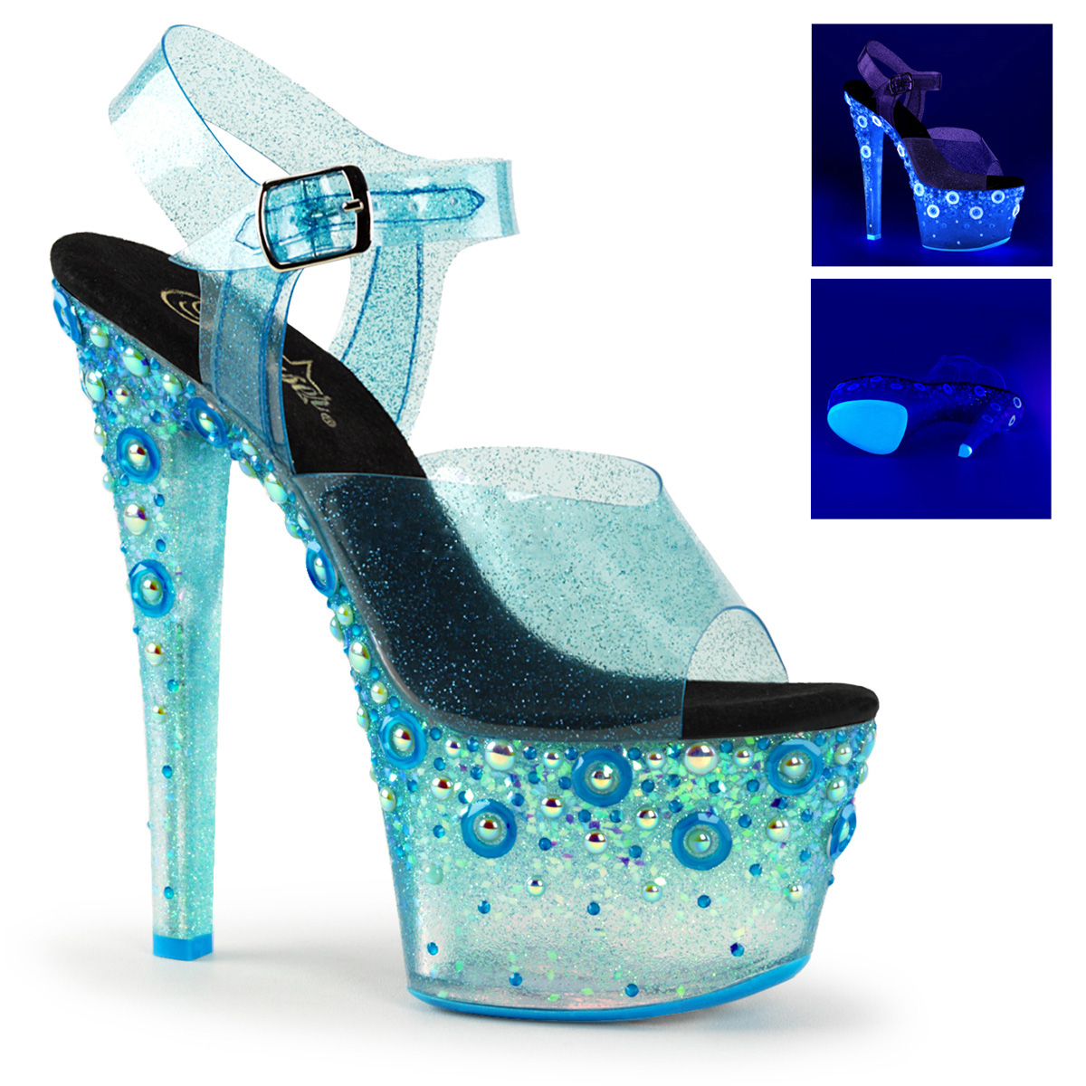 neon blue heels