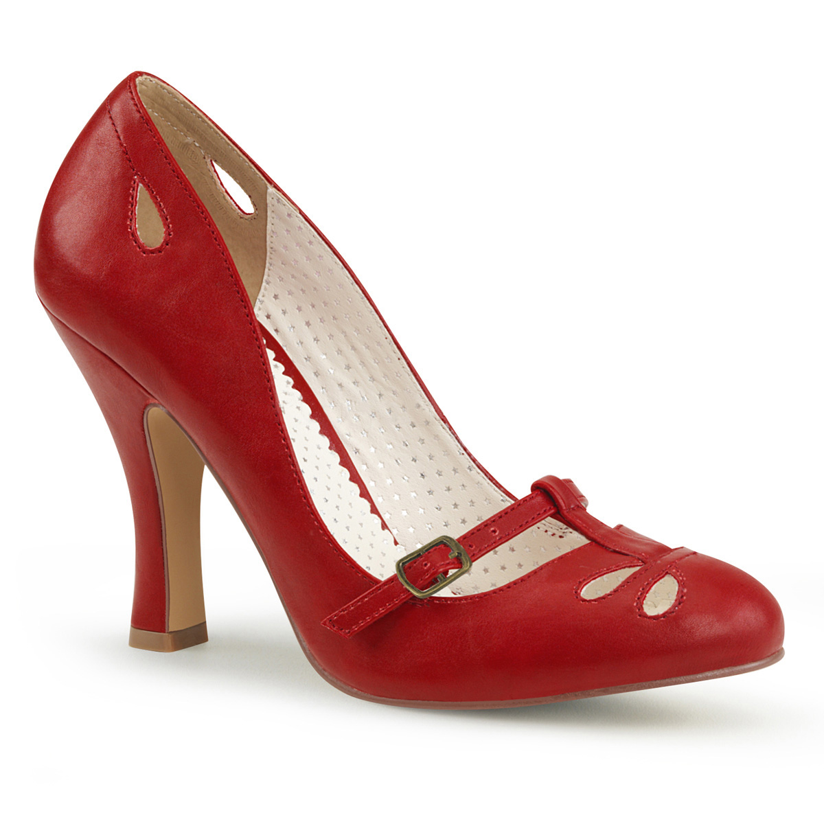 Pin Up Couture 4 1/2" t-strap retro spectator pumps 
