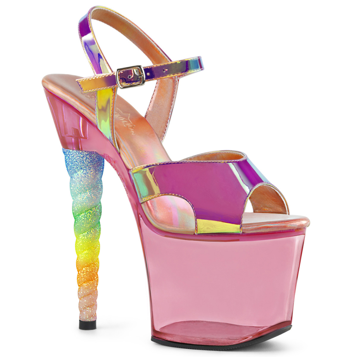 pink holographic heels