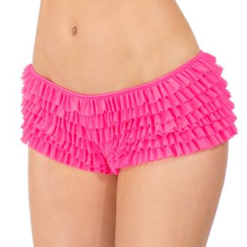 Ruffle Panty with Bow - Neon Pink