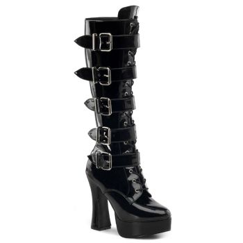 Platform Knee Boot ELECTRA-2042 - Patent Black