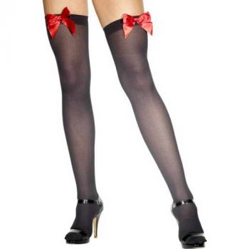 Thigh High Stockings Black and Red