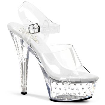 Platform high-heeled sandal STARDUST-608 - Clear