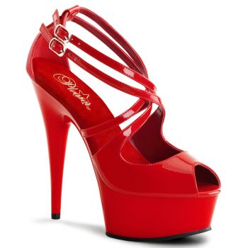 Platform D'Orsay Peep Toes DELIGHT-612 - Red*