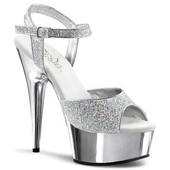 Platform High Heels DELIGHT-609G - Silver Glitter
