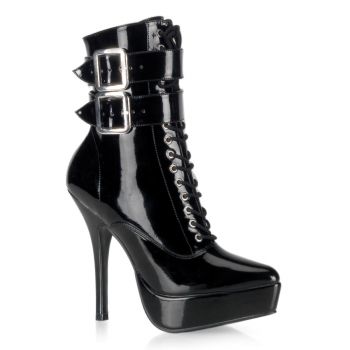 Platform ankle boots INDULGE-1026 - Patent Black