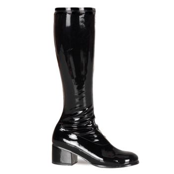 Retro Knee Boot RETRO-300 - Patent black