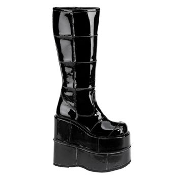 Platform Boots STACK-301 - Patent Black