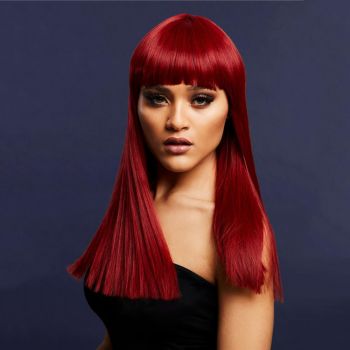 Longhair Wig ALEXIA (straight bangs) - Ruby Red