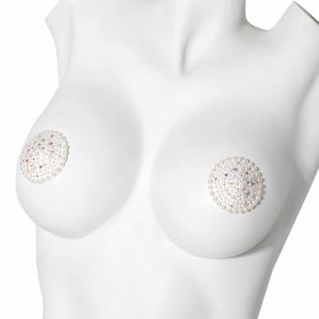 Round Pearl Nipple Pasties - White