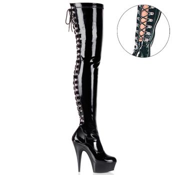 Overknee Boots DELIGHT-3063 - Patent Black