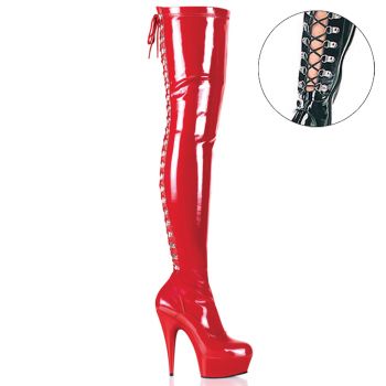 Overknee Boots DELIGHT-3063 - Patent Red