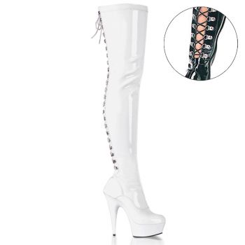Overknee Boots DELIGHT-3063 - Patent White