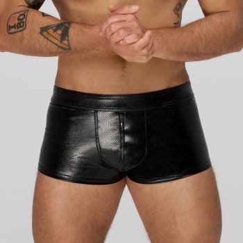 Snake Faux Leather Boxer Shorts H069