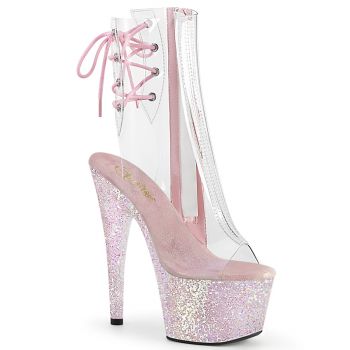 Platform Ankle Boots ADORE-1018C - Clear / Opal Pink