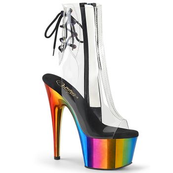 Platform Ankle Boots ADORE-1018RC - Clear/Rainbow