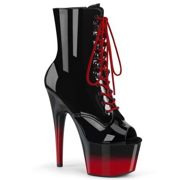 Platform Ankle Boots ADORE-1021BR-H - Patent Black/Red